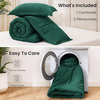 Love's cabin Dark Green King Size Comforter Set, 3-Piece Prewashed Bed Set - Image 8