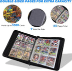 Portable 9-Pocket Trading Card Binder, Holds 1080 Cards - Image 2