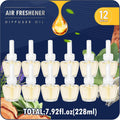 Plug-In Air Freshener Refills 12 Count - Palo Santo & Eucalyptus, Baby Powder Scent For Rooms & Bathrooms Office Wall Plug-In Refills, Compatible with Air Wick,Compatible with Glade