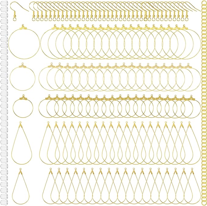 Pndeyo 700pcs Hypoallergenic Hoop Earrings Making Kit, Mix Size Earring Beading by Pndeyo