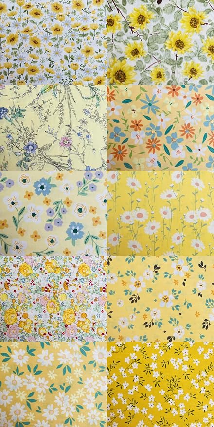 HANPATQUI 50PCS 5 x 5 inch 100% Cotton Fat Quarters Fabric - Image 4