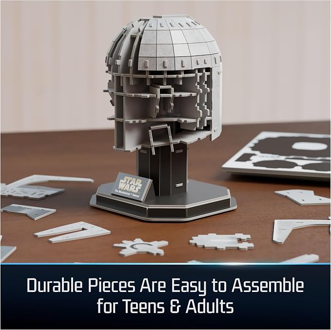 4D Build, Star Wars Mandalorian Helmet 3D Model Kit, Star Wars Collectibles & - Image 4