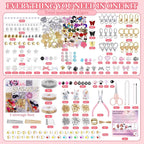 Wurosi 945 Pcs Bag Charm Kit, Charms Lip Gloss Keychain Making Kit, Beaded - Image 2