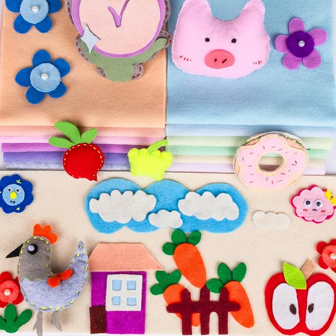 XSEINO 12 Rolls 8"x35" 1.4mm Thick Soft Felt Fabric Sheet 12 Assorted Mist - Image 7