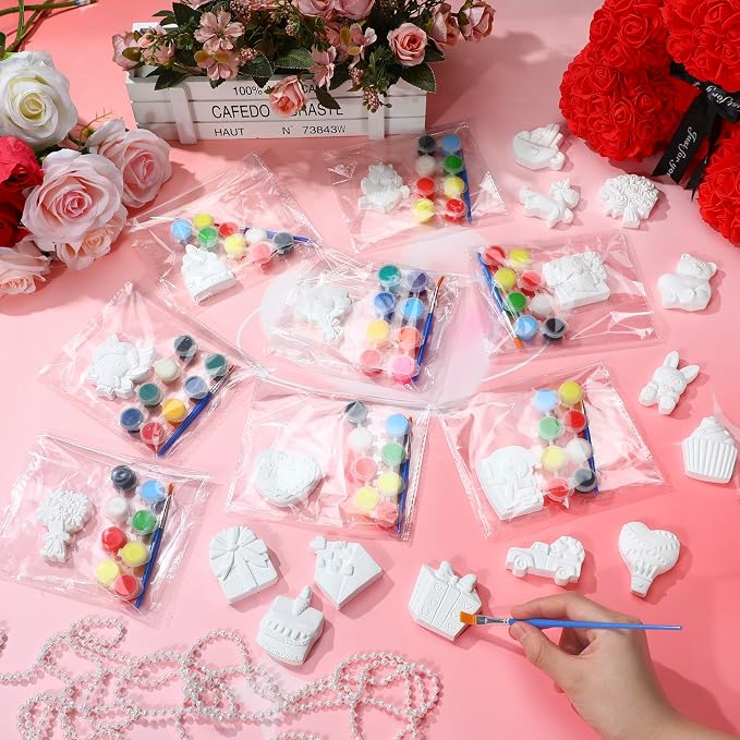 JellyArch 20 Set Heart DIY Painting Kit Ceramic to Paint Your Own Heart Bear - Image 4