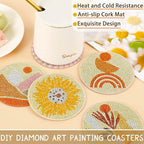 UPINS 8Pcs Boho Diamond Art Painting Coasters - Image 6