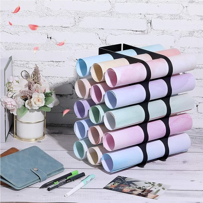 Outus Vinyl Storage Rack Acrylic 15 Holes Vinyl Roll Holder Craft Paper Storage - Image 7