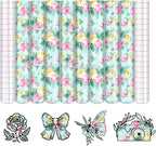 Tintnut Rose Permanent Vinyl 12x10in 8 Sheets Adhesive Vinyl Pink Green | by Tintnut