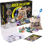 EDUMAN Rock Collection for Kids, 12 Specimens Box + 700g Real Crystals & by Eduman