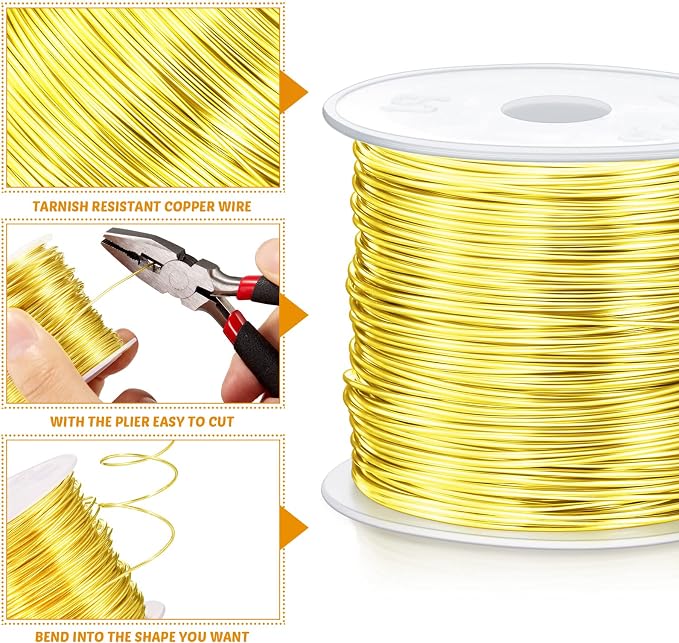 Funrous 5 Rolls 5 Size Jewelry Wire 18, 26 Gauge Copper Wire Kit Jewelry - Image 4