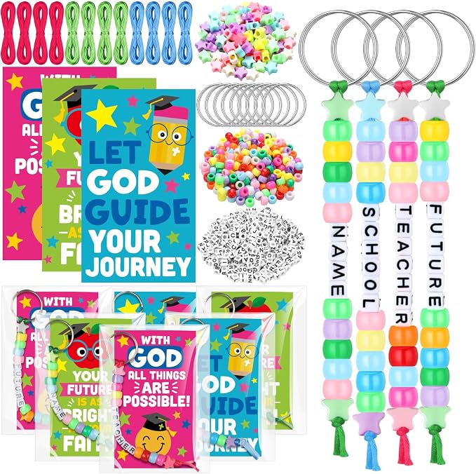 Suncalla 984 Pcs 24 Set Religious Keychain Craft Kit DIY Christian Congrats by Unknown