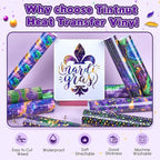 Tintnut Mardi Gras Sparkle HTV Vinyl, easy cut & weed, stretch washable - Image 3
