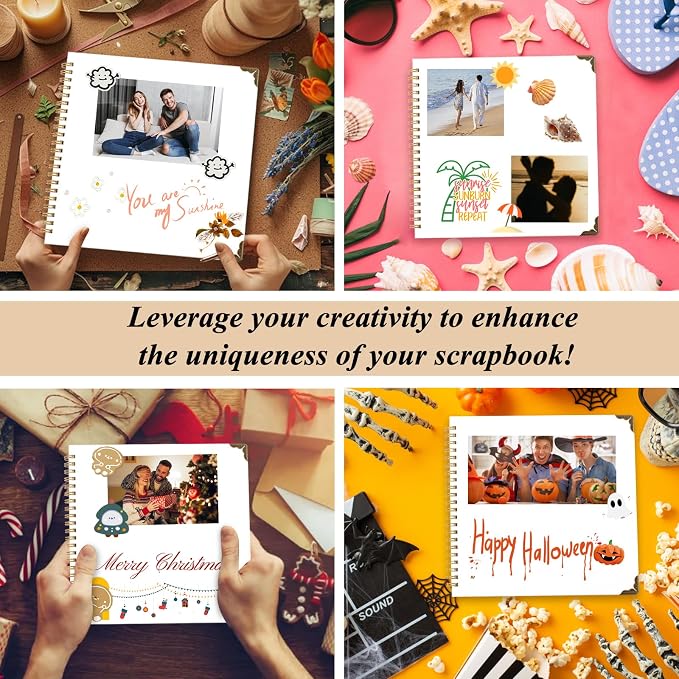 Joyberg Scrapbook 80 Pages, Scrapbooking Supplies 8 x 8 In, Scrapbook Album - Image 5
