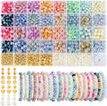 Funtopia Pearl Beads for Bracelets, 6mm 8mm Colorful Round Beads for Jewelry by Funtopia
