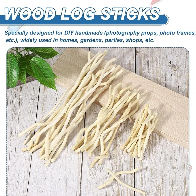 PATIKIL 25 Pcs 8inch Wood Log Sticks, 0.24-0.39inch in Diameter Natural - Image 4