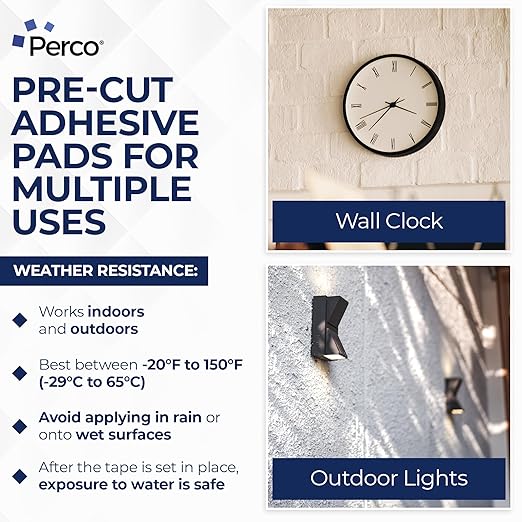 Perco Double Sided Tape Squares, 95 Pre-Cut Mounting Squares – 50 1"x1" - Image 4