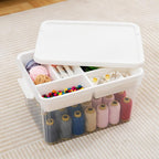 Citylife 32QT Plastic Craft Storage Box Buildable Lid Removable Tray | Craft - Image 2
