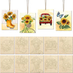 COCHIE 10 Pieces Large Sunflowers Unfinished Wood Crafts to Paint by COCHIE