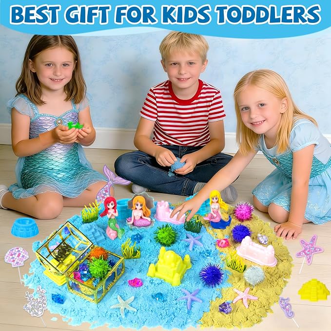 YongnKids Mermaid Sensory Bin Sandbox Toys - Image 6