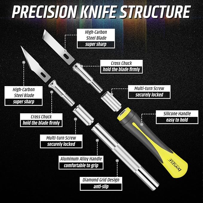 DIYSELF 16-Piece Exacto Knife Set, Craft Knife & Hobby Knife Kit, Precision - Image 3