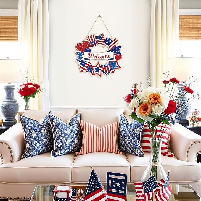 Large 12" Wooden 4th of July Crafts Star Ornaments to Paint, DIY Blank - Image 3