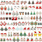 SANNIX 110Pcs 55 Pairs Christmas Charms Gold Enamel Jewelry Pendants by SANNIX