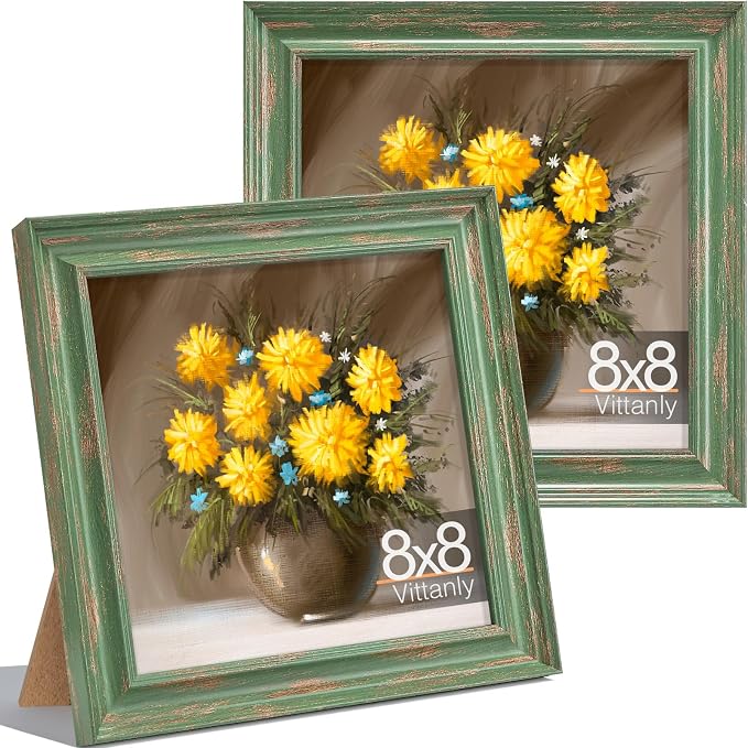 Vittanly 8x8 Picture Frames Set of 2, Ornate Vintage Photo Frame by Vittanly