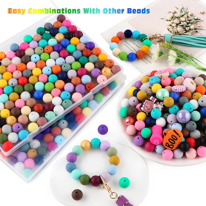 150Pcs Silicone Beads 15mm Mix Color, Bulk Silicone Beads 15mm - Image 6