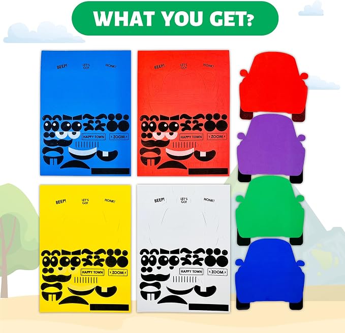 VKPI 4 Pieces EVA Foam Art Crafts Gift Kit, Creative Make Your Own Cars - Image 3
