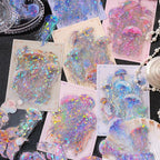 120 Pcs Holographic Glitter Jellyfish Ocean Life Stickers by YOKSAS