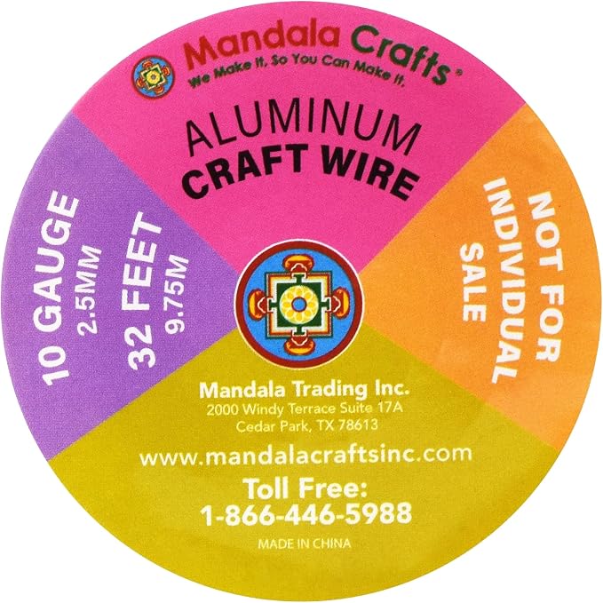 Mandala Crafts 10 Gauge Silver Tone Black Anodized Aluminum Craft Wire | 120 FT - Image 3