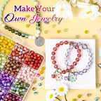 XSEINO About 1200+ PCS 6mm Cracked Style Glass Beads Bracelet Making Kit - Image 6