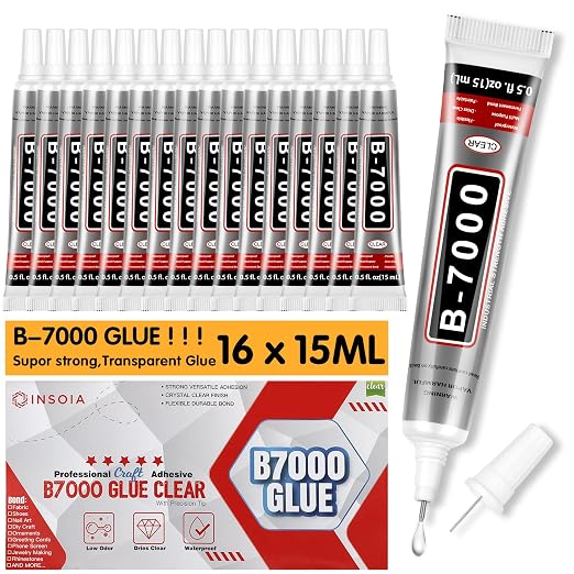 16 PCS 15ml B7000 Rhinestone Glue Clear – Super Glues by INSOIA