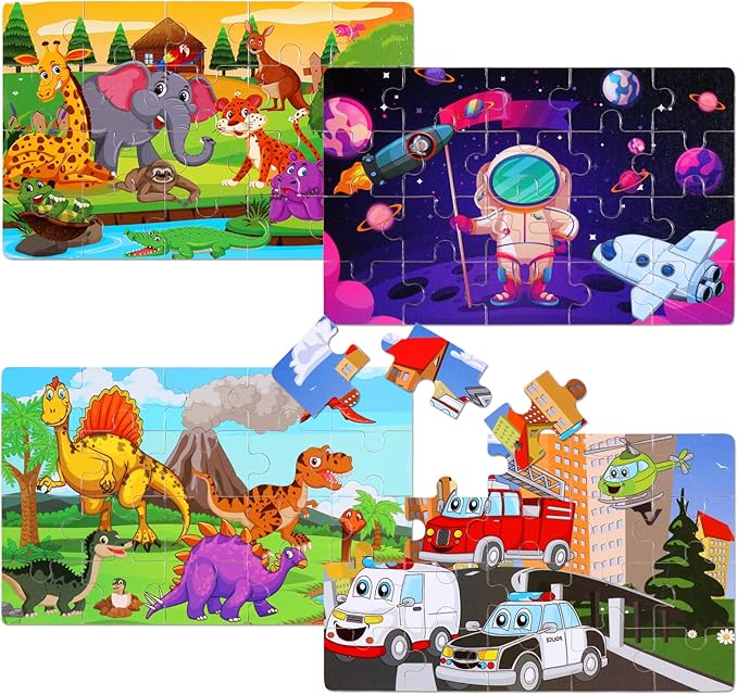 Wooden Puzzles Toys for Kids Ages 3-5, Transportation Wood Toddler Puzzles - Image 2