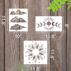 Moon Stencils for Painting Star Stencil Reusable Sun Clouds Stencils for - Image 2