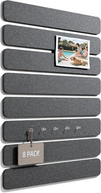 Fluxynara Cork Board Alternative Felt Strip Board 8-Pack 13"x2", Office Pin by FLUXYNARA