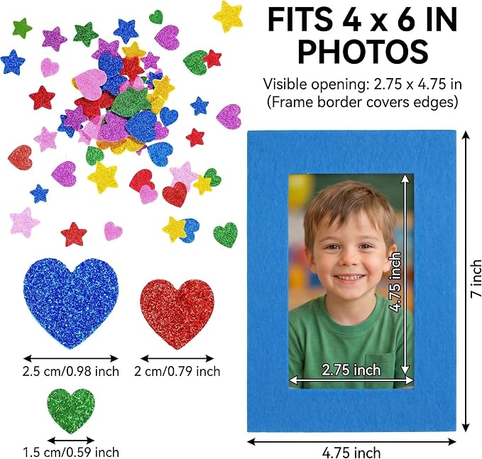 Jetec 24 Pieces Colorful Felt Photo Frames Holiday Picture Frames and 50 Pieces - Image 2