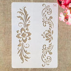 TIAMECH A4 Reusable Floral Lines Stencil by TIAMECH