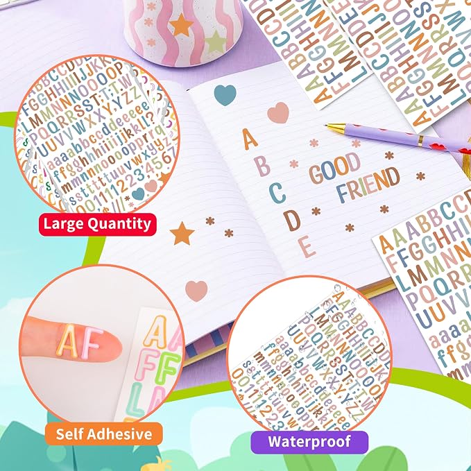 Letter Stickers 0.5 inch, Self-Adhesive Vinyl Waterproof ABC Letter Stickers - Image 3
