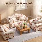 Dollhouse Couch with Pillow 1 12 Scale Miniature Sofa Arm Chair Living Room - Image 6