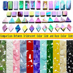 Iridescent Black Glass Mosaic Tiles, 280 Pieces Mixed 4 Shapes Stained Glass - Image 6
