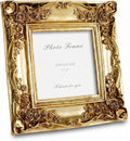 Cuspin 6x6 Gold Picture Frame Square, Vintage Ornate Resin Photo Frame by Cuspin