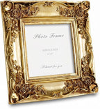 Cuspin 6x6 Gold Picture Frame Square, Vintage Ornate Resin Photo Frame by Cuspin