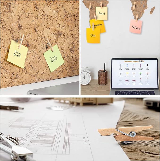 25 Pcs Push Pins with Wooden Clip - Image 5