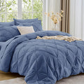 Sasttie California King Comforter Set, 7-Piece Bed in a Bag, Pintuck Bedding by SASTTIE