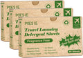 Poesie Laundry Detergent Sheets for Travel Portable Liquidless Cloth Washing Sheets Laundry Strips 3 Box per Pack Total 120 Count Fragrance Free