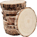 Unfinished Wood Slices for centerpieces 18 PCS 5.1-5.5 Inch, Round Wooden Discs by WilliamCraftCalifornia