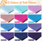 HaoFeiJH 12 Rolls 8"x20" 1.6mm Thick Soft Felt Fabric Sheets – 12 Assorted - Image 3