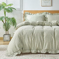 Gingham Duvet Cover Twin Size, 2 Pieces Soft Breathable Microfiber Plaid by Kisswish