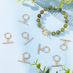 Beebeecraft 10 Sets 18K Gold Plated Toggle Jewelry Clasps Connectors Round Ring - Image 5